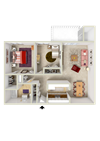 2BR 1BA 947sqft